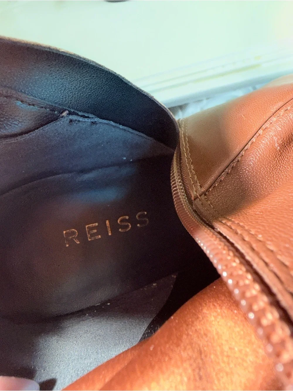 natural & sexy af — — REISS  39 Brown Leather Over the Knee Stiletto